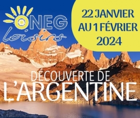 Voyages Cacher Oneg Loisirs Argentine Janvier 2024 - 1