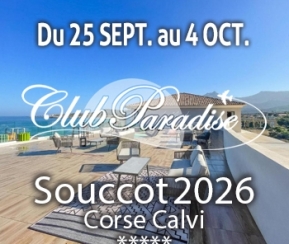 Voyages Cacher Club Paradise Corse Souccot 2026 - logo